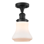 Innovations Lighting Bellmont Single Light 6" Wide Semi-Flush Ceiling Fixture Matte Black / Matte White