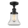 Innovations Lighting Bellmont Single Light 6" Wide Semi-Flush Ceiling Fixture Matte Black / Clear