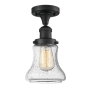 Innovations Lighting Bellmont Single Light 6" Wide Semi-Flush Ceiling Fixture Matte Black / Seedy