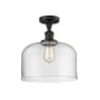 Innovations Lighting X-Large Bell 12" Wide Semi-Flush Ceiling Fixture with 12" Height Matte Black / Clear