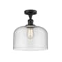 Innovations Lighting X-Large Bell 12" Wide Semi-Flush Ceiling Fixture with 12" Height Matte Black / Seedy