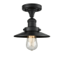 Innovations Lighting Railroad 7" Wide Semi-Flush Ceiling Fixture Matte Black / Matte Black