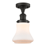 Innovations Lighting Bellmont Single Light 6" Wide Semi-Flush Ceiling Fixture Oil Rubbed Bronze / Matte White