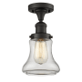 Innovations Lighting Bellmont Single Light 6" Wide Semi-Flush Ceiling Fixture Oiled Rubbed Bronze / Clear