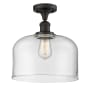 Innovations Lighting X-Large Bell 12" Wide Semi-Flush Ceiling Fixture with 12" Height Oil Rubbed Bronze / Clear
