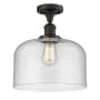 Innovations Lighting X-Large Bell 12" Wide Semi-Flush Ceiling Fixture with 12" Height Oil Rubbed Bronze / Seedy
