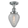 Innovations Lighting Geneseo Single Light 6-1/2" Wide Semi-Flush Ceiling Fixture Polished Chrome / Clear Crackle