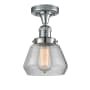 Innovations Lighting Fulton Single Light 7" Wide Semi-Flush Ceiling Fixture Polished Chrome / Clear