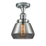Innovations Lighting Fulton Single Light 7" Wide Semi-Flush Ceiling Fixture Polished Chrome / Smoked