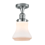 Innovations Lighting Bellmont Single Light 6" Wide Semi-Flush Ceiling Fixture Polished Chrome / Matte White