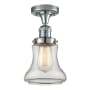 Innovations Lighting Bellmont Single Light 6" Wide Semi-Flush Ceiling Fixture Polished Chrome / Clear