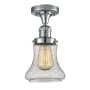 Innovations Lighting Bellmont Single Light 6" Wide Semi-Flush Ceiling Fixture Polished Chrome / Seedy