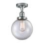 Innovations Lighting Beacon Single Light 8" Wide Semi-Flush Ceiling Fixture Polished Chrome / Clear