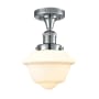 Innovations Lighting Small Oxford Single Light 8" Wide Semi-Flush Ceiling Fixture Polished Chrome / Matte White Cased