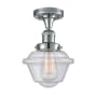 Innovations Lighting Small Oxford Single Light 8" Wide Semi-Flush Ceiling Fixture Polished Chrome / Seedy
