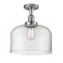 Innovations Lighting X-Large Bell 12" Wide Semi-Flush Ceiling Fixture with 12" Height Polished Chrome / Clear