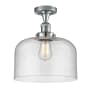 Innovations Lighting X-Large Bell 12" Wide Semi-Flush Ceiling Fixture with 12" Height Polished Chrome / Seedy