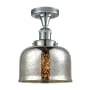 Innovations Lighting Large Bell 8" Wide Semi-Flush Ceiling Fixture Polished Chrome / Silver Mercury