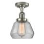 Innovations Lighting Fulton Single Light 7" Wide Semi-Flush Ceiling Fixture Polished Nickel / Clear