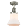 Innovations Lighting Bellmont Single Light 6" Wide Semi-Flush Ceiling Fixture Polished Nickel / Matte White