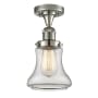 Innovations Lighting Bellmont Single Light 6" Wide Semi-Flush Ceiling Fixture Polished Nickel / Clear