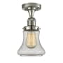 Innovations Lighting Bellmont Single Light 6" Wide Semi-Flush Ceiling Fixture Polished Nickel / Seedy