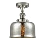 Innovations Lighting Large Bell 8" Wide Semi-Flush Ceiling Fixture Polished Nickel / Silver Mercury