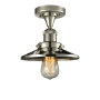 Innovations Lighting Railroad 7" Wide Semi-Flush Ceiling Fixture Polished Nickel / Metal Shade