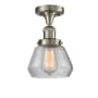Innovations Lighting Fulton Single Light 7" Wide Semi-Flush Ceiling Fixture Brushed Satin Nickel / Clear