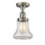 Innovations Lighting Bellmont Single Light 6" Wide Semi-Flush Ceiling Fixture Brushed Satin Nickel / Clear