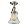Innovations Lighting Bellmont Single Light 6" Wide Semi-Flush Ceiling Fixture Brushed Satin Nickel / Seedy
