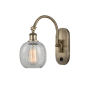 Innovations Lighting Belfast 13" Tall Wall Sconce with Shade Antique Brass / Clear Crackle