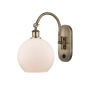 Innovations Lighting Athens 14" Tall Wall Sconce with Shade Antique Brass / Matte White