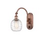 Innovations Lighting Belfast 13" Tall Wall Sconce with Shade Antique Copper / Deco Swirl