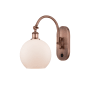 Innovations Lighting Athens 14" Tall Wall Sconce with Shade Antique Copper / Matte White