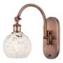 Innovations Lighting White Mouchette 12" Tall Wall Sconce Antique Copper / White Mouchette