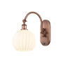 Innovations Lighting White Venetian 14" Tall Wall Sconce Antique Copper / White Venetian