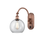 Innovations Lighting Athens 14" Tall Wall Sconce with Shade Antique Copper / Clear