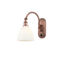 Innovations Lighting Bristol Glass 14" Tall Wall Sconce with Shade Antique Copper / Matte White