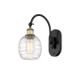 Innovations Lighting Belfast 13" Tall Wall Sconce with Shade Black Antique Brass / Deco Swirl