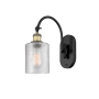 Innovations Lighting Cobbleskill 13" Tall Wall Sconce Black Antique Brass / Clear