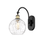 Innovations Lighting Athens 14" Tall Wall Sconce with Shade Black Antique Brass / Clear Water Glass