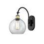 Innovations Lighting Athens 14" Tall Wall Sconce with Shade Black Antique Brass / Clear