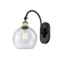 Innovations Lighting Athens 14" Tall Wall Sconce with Shade Black Antique Brass / Seedy