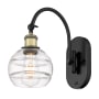 Innovations Lighting Rochester 11" Tall Wall Sconce Black Antique Brass / Clear