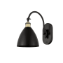 Innovations Lighting Bristol Glass 14" Tall Wall Sconce with Shade Black Antique Brass / Matte Black