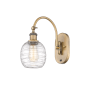 Innovations Lighting Belfast 13" Tall Wall Sconce with Shade Brushed Brass / Deco Swirl