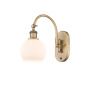Innovations Lighting Athens 12" Tall Wall Sconce with Shade Brushed Brass / Matte White