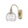 Innovations Lighting Athens 14" Tall Wall Sconce with Shade Brushed Brass / Clear Deco Swirl