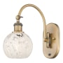 Innovations Lighting White Mouchette 12" Tall Wall Sconce Brushed Brass / White Mouchette